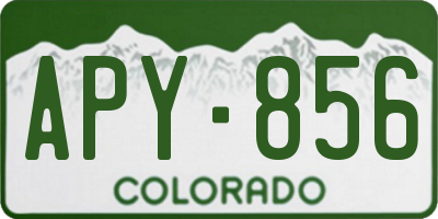 CO license plate APY856