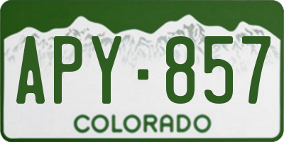 CO license plate APY857