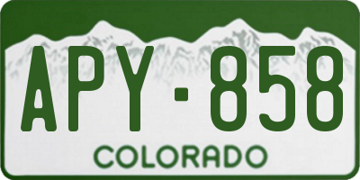 CO license plate APY858