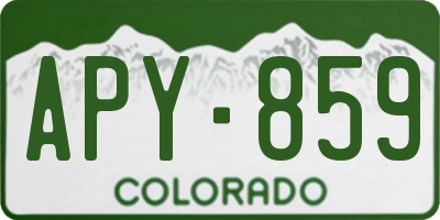 CO license plate APY859