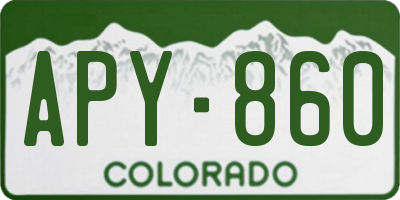 CO license plate APY860