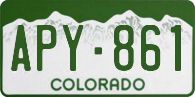 CO license plate APY861