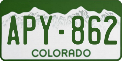 CO license plate APY862