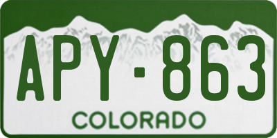 CO license plate APY863