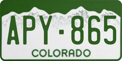 CO license plate APY865