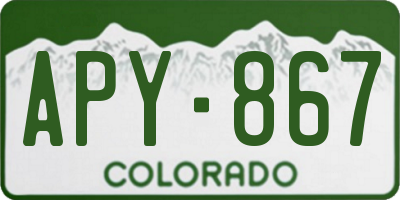 CO license plate APY867
