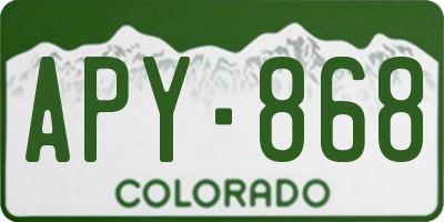 CO license plate APY868