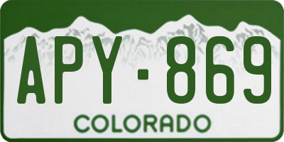 CO license plate APY869