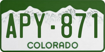 CO license plate APY871