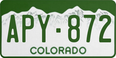 CO license plate APY872