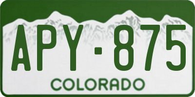 CO license plate APY875
