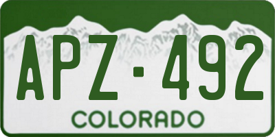CO license plate APZ492
