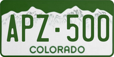 CO license plate APZ500