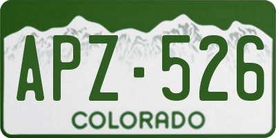 CO license plate APZ526