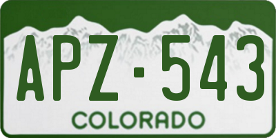 CO license plate APZ543