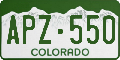 CO license plate APZ550