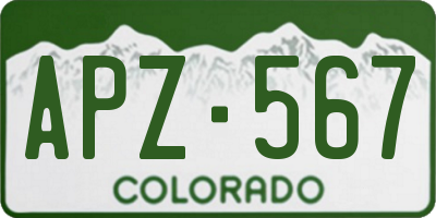 CO license plate APZ567