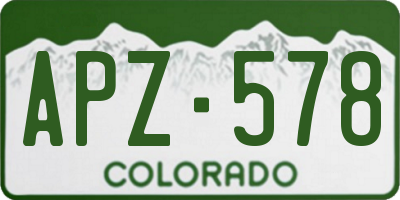 CO license plate APZ578