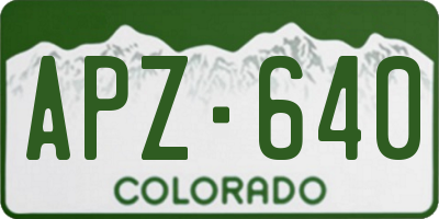 CO license plate APZ640