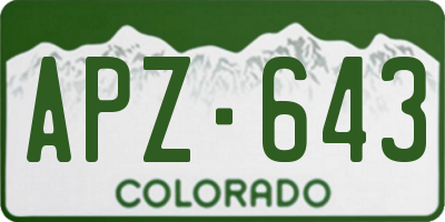 CO license plate APZ643