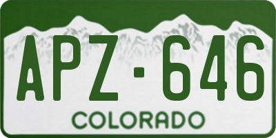 CO license plate APZ646
