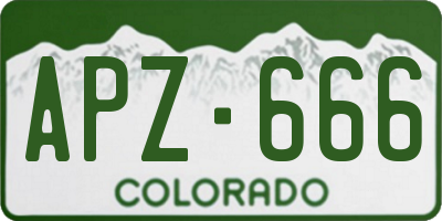 CO license plate APZ666