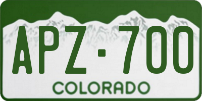 CO license plate APZ700