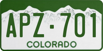 CO license plate APZ701