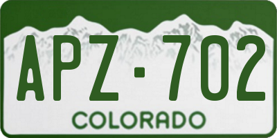 CO license plate APZ702