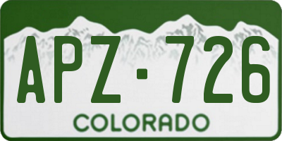 CO license plate APZ726