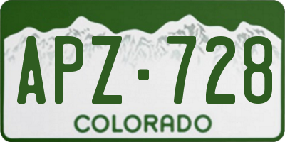 CO license plate APZ728