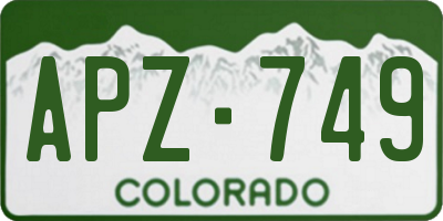 CO license plate APZ749