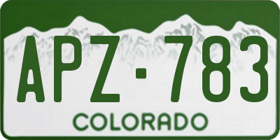 CO license plate APZ783