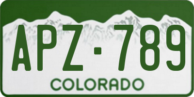 CO license plate APZ789