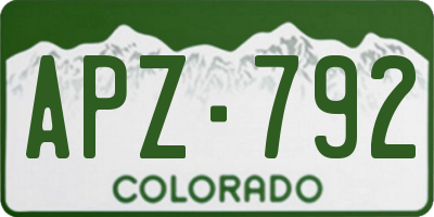 CO license plate APZ792