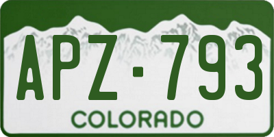 CO license plate APZ793