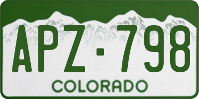 CO license plate APZ798