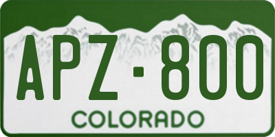 CO license plate APZ800
