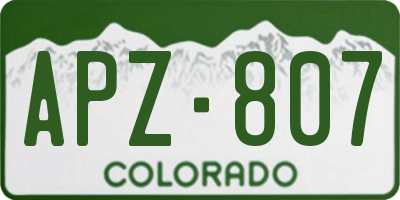 CO license plate APZ807