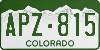 CO license plate APZ815
