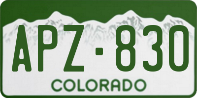 CO license plate APZ830