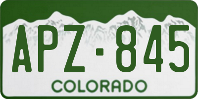 CO license plate APZ845