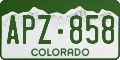 CO license plate APZ858