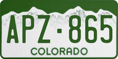CO license plate APZ865