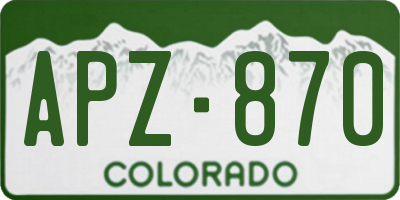 CO license plate APZ870