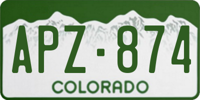 CO license plate APZ874