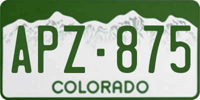 CO license plate APZ875