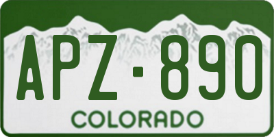 CO license plate APZ890