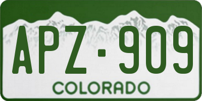 CO license plate APZ909