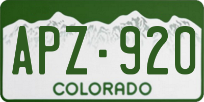 CO license plate APZ920
